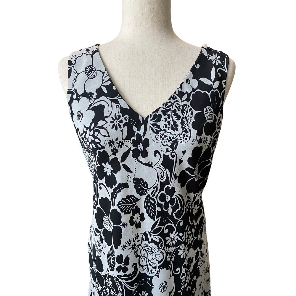 Y2K Party Dress Midi Fairy Black Flowy Floral Babydoll Ruffle Polka Dot Medium - Picture 3 of 7